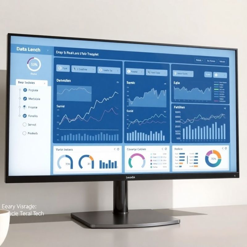 Detalj interaktivnog dashboarda s widgetima na velikom monitoru